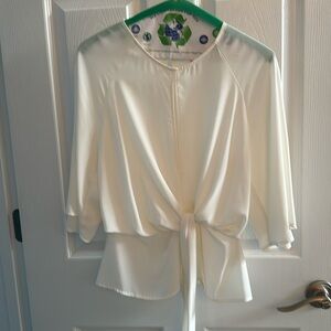 Express Ivory Tie-Waist Blouse